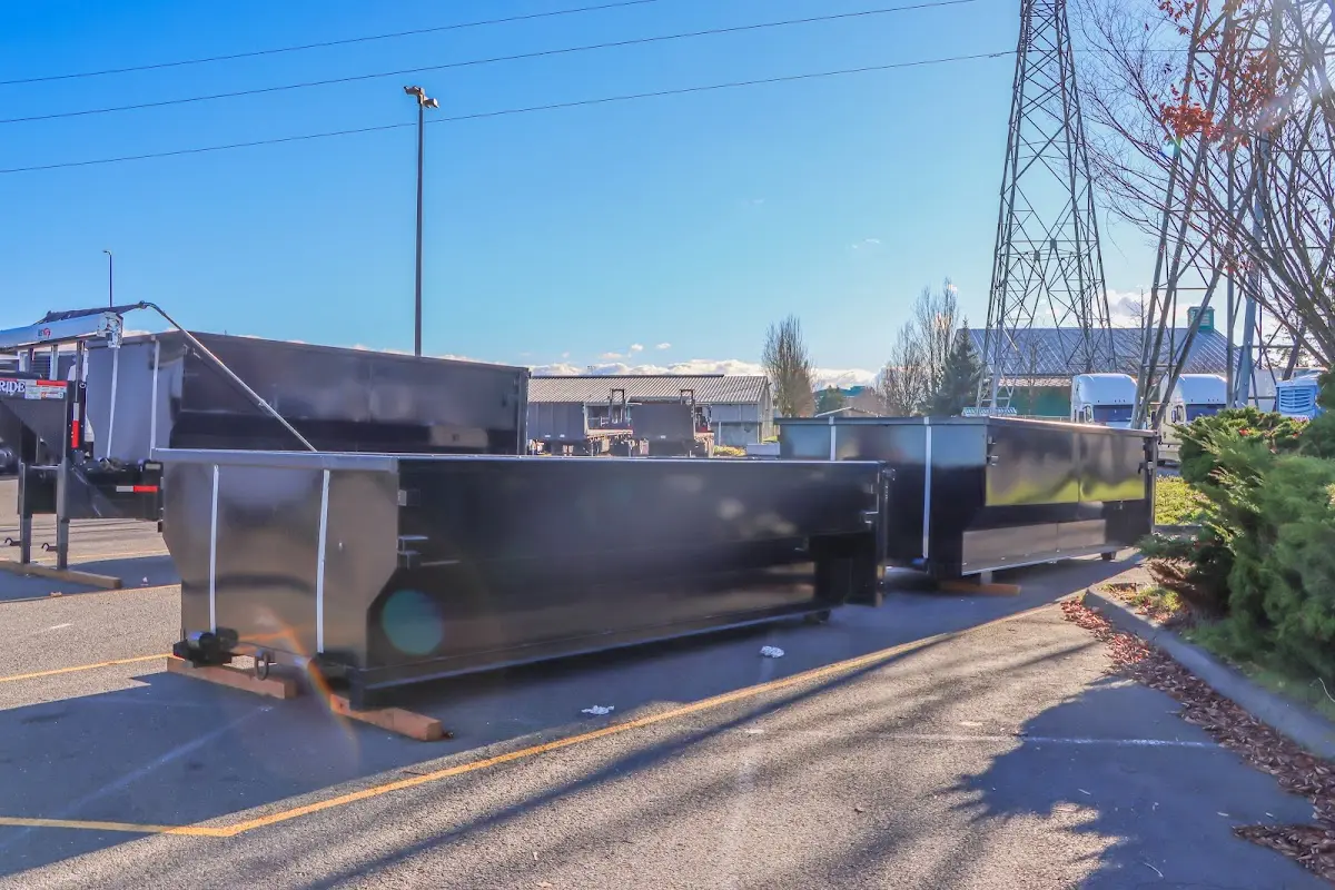 Roll-off dumpster ready for waste disposal at job site for Commercial Dumpster Rental in Cherokee